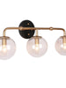 Cllenqy 3-Light Black and Gold Vanity Light