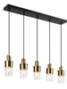 Iphigenia 5-Light 28-in Black&Brass Modern Cluster Kitchen Island Light