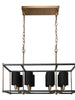 Calyptra 8-Light 26-in Black&Gold Modern Rectangle Kitchen Island Light