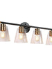 Aurelienne 4-Light Black and Brass Vanity Light