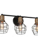 Twistarium 3-Light Black and Brass Vanity Light