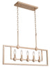 Unelefante 5-Light 28-in Gold Modern Rectangle Kitchen Island Light