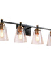 Vatinalinlwe 4-Light Black and Brass Vanity Light