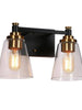 Vatinalinlwe 2-Light Black and Brass Vanity Light