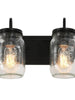 Magdalena 2-Light Black Vanity Light