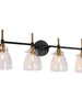 Aviannaiser 4-Light Black and Brass Vanity Light