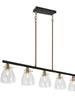 Aviannaiser 5-Light 38-in Black&Brass Modern Linear Kitchen Island Light