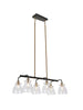 Aviannaiser 6-Light 28-in Black&Brass Modern Linear Kitchen Island Light