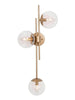 Memminger 3-Light Gold Wallchiere Globe-Glass Wall Sconces