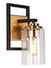 Hormosira 1-Light Modern Black & Gold Seeded Glass Wall Sconces