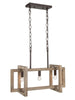Wordsworth 3-Light 21.5-in Black&Wood Farmhouse Rectangle Kitchen Island Light