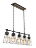 Picuka 5-Light 32-in Black Farmhouse Linear Kitchen Island Light