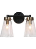 Deferoiry 2-Light Black and Brass Vanity Light