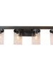 Rayuela 4-Light Black and Wood Vanity Light