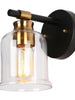 Chayote 1-Light Black and Brass Vanity Light