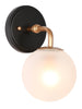 Cllenqy 1-Light Black and Gold Vanity Light