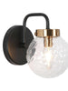 Astrid 1-Light Black and Brass Vanity Light