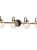 Astrid 4-Light Black and Brass Vanity Light