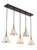 Idaikos 5-Light 32-in White&Gold Modern Cluster Kitchen Island Light