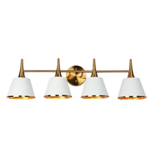 Idaikos 4-Light White and Brass Vanity Light