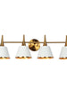 Idaikos 4-Light White and Brass Vanity Light