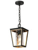 Hewifda 1-Light Mini Black and Brass Outdoor Pendant Light